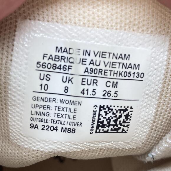 Womens Size 10 Converse Chuck Taylor All Star Platform Lift High Top White Shoes - Picture 6 of 6